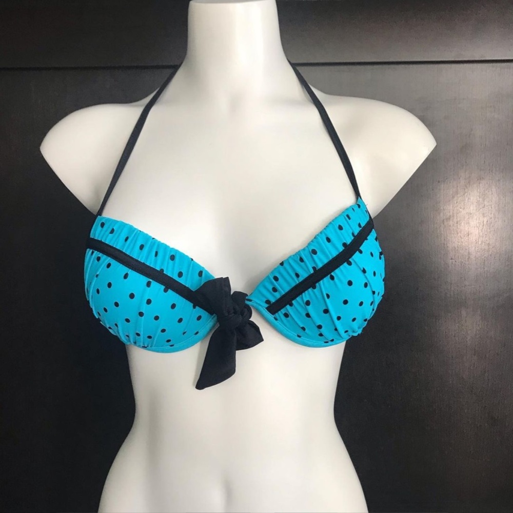 California Waves polka dot underwire bikini top XS